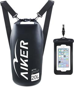 img 4 attached to 🎒 AIKER Waterproof Dry Bag Backpack - 10L / 20L with IPX8 Waterproof Case - Best for Kayaking, Rafting, Beach, Camping, Hiking, Fishing, Boating - Black
