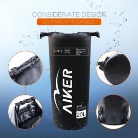 img 1 attached to 🎒 AIKER Waterproof Dry Bag Backpack - 10L / 20L with IPX8 Waterproof Case - Best for Kayaking, Rafting, Beach, Camping, Hiking, Fishing, Boating - Black