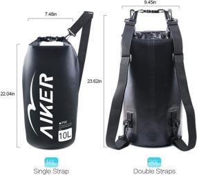 img 2 attached to 🎒 AIKER Waterproof Dry Bag Backpack - 10L / 20L with IPX8 Waterproof Case - Best for Kayaking, Rafting, Beach, Camping, Hiking, Fishing, Boating - Black