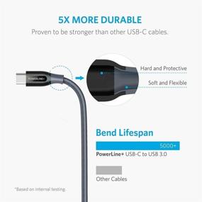 img 3 attached to 🔌 Anker USB-C кабель, PowerLine+ USB 3.0 кабель (3 фута), усиленная прочность, для Samsung Galaxy Note 8, S8, S8+, S9, S10, Sony XZ, LG V20 G5 G6, HTC 10, Xiaomi 5 и других.