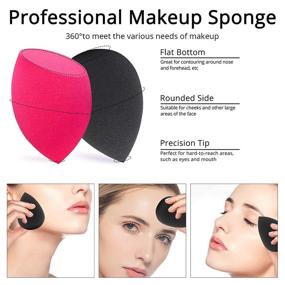 img 3 attached to Multi-colored Makeup Sponges, Foonbe Foundation Blending Beauty Sponge, Suitable for Dry & Wet Application of Powder, Cream, or Liquid, 3 Pcs