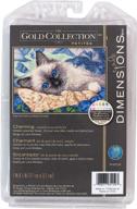 🐱 dimensions gold collection counted cross stitch kit: charming cat, ivory aida, 18 count, 7'' x 5'' - perfect for cat lovers! logo