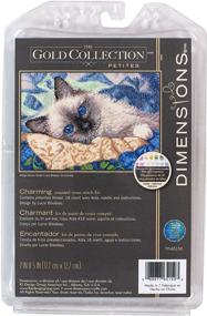 img 4 attached to 🐱 Dimensions Gold Collection Counted Cross Stitch Kit: Charming Cat, Ivory Aida, 18 Count, 7'' x 5'' - Perfect for Cat Lovers!