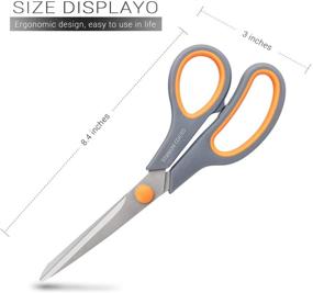 img 3 attached to 🔪 8-Inch Titanium Coated Multipurpose Scissors - Sturdy and Sharp with Comfort-Grip Handles for Office, Home, School, Sewing, Fabric, Crafts - Pack of 2 (Gray)