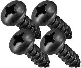 img 4 attached to Reliable Rustproof License Plate Mounting Screws: Makers Bolt - Black Oxidized in The USA, Stainless Steel Fasteners, Durable Car Plates Screws, Pack of 4