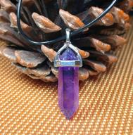 hexagonal pendant accessory necklace amethyst logo