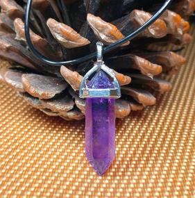 img 4 attached to Hexagonal Pendant Accessory Necklace Amethyst