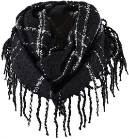 img 4 attached to Winter Infinity Tassel Scarves for Women - Accessorize with Women's Scarves & Wraps