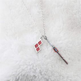 img 2 attached to 🖤 CENWA Baseball Bat Joker Pendant Necklace – Ideal Gift for Fans Seeking Good Night