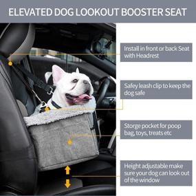 img 3 attached to LIMETEK Pet Car Booster Seat: The Safest and Stylish Elevated Car Seat for Dogs – Perfect Lookout for Small Pets Up to 25lbs!