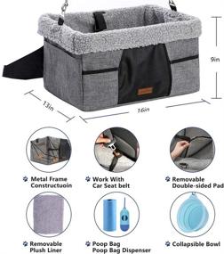 img 1 attached to LIMETEK Pet Car Booster Seat: The Safest and Stylish Elevated Car Seat for Dogs – Perfect Lookout for Small Pets Up to 25lbs!