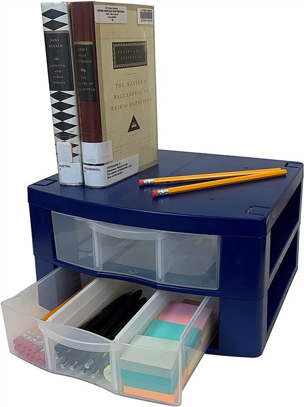 Tools for School Locker Drawer. Includes 2 Removable Drawer Dividers. Heavy Duty. Fits 12 inch Wide Locker, 11.75 inch W x 10.25 inch L x 3.75 inch H