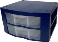 🔵 blue double heavy duty school locker drawer with 2 removable dividers - fits 12" wide locker логотип