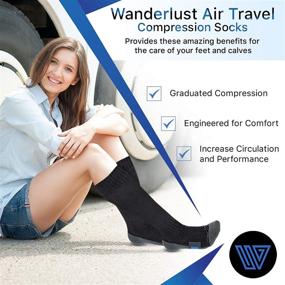 img 3 attached to 🧦 Wanderlust Travel Compression Socks: Experience Exceptional Support and Comfort with Support Stockings