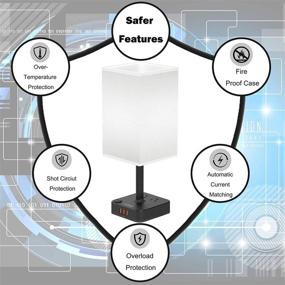 img 1 attached to COZOO WiFi-enabled RGB & USB Bedside Table Lamp: 3 USB Charging Ports, 2 Power Outlets, Dimmable LED Light, Music Sync, Color Changing - Perfect for Home, Bedroom, Living Room, and Parties!