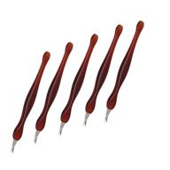 👣 5-piece set: pedicure cuticle trimmer tools for practical nail art, dead skin, and callus removal (brown) logo
