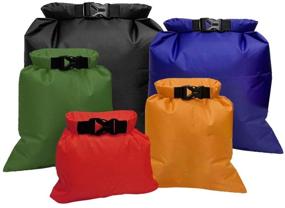 img 4 attached to Ultimate Waterproof Dry Bags - 5 Pack Multicolour Outdoor Dry 🌊 Sacks for Rafting, Boating, Camping - Various Sizes (1.5L, 2.5L, 3.5L, 4.5L, 6L)