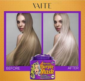 img 1 attached to 💜 Purple Hair Mask: Argan Oil & Keratin for Platinum, Silver, and Blonde Hair - Remove Brassy Blonde & Yellow Tones - Restore Damaged, Dry Hair - Made in USA - 8 oz