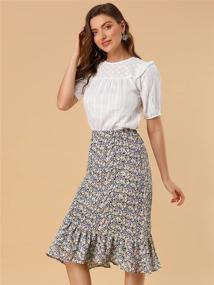 img 2 attached to 🌸 Floral Elastic Vintage Women's Clothing and Skirts by Allegra