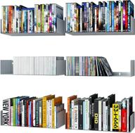 📚 bali white wallniture floating shelves - cd dvd storage & metal bookshelf set of 6 logo