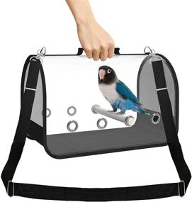 img 1 attached to Portable and Lightweight Blue Mars Bird Carrier – Travel Cage for Pets Birds