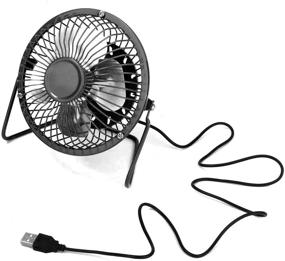 img 1 attached to 💨 ZOMTOP 4'' USB Mini Desk Fan: Small, Powerful & Quiet Metal Design - Black