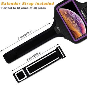 img 3 attached to 🏃 RUNBACH Purple Sweatproof Armband for iPhone 11 Pro Max, 12 Pro Max, 13 Pro Max, XS Max - Running Exercise Bag with Card Slot
