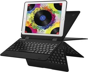 img 4 attached to 🔤 SZILBZ 360°Rotating Keyboard Case for iPad 2017/2018/Air/Air 2/Pro 9.7 - Smart Cover with Backlit Keys, Auto Wake/Sleep, Black (iPad 6th/iPad 5th/iPad Air 1.2 Compatible)