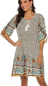 img 3 attached to 👙 Bohemian Vintage Printed Peasant Women's Swimwear & Cover Ups