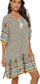 img 2 attached to 👙 Bohemian Vintage Printed Peasant Women's Swimwear & Cover Ups