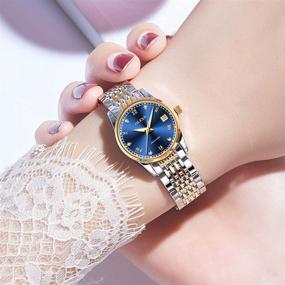 img 2 attached to 🌟 Luminous Waterproof Women's Luxury Bracelet Watch - Automatic Self-Winding Stainless Steel Timepiece: Ideal Gift for Ladies