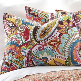 img 1 attached to 🛏️ Levtex Home Rhapsody Quilt Set: King Quilt + 2 King Pillow Shams - Paisley Design in Vibrant Colors - Reversible Cotton Pattern - Sizes (106 x 92in.) & (36 x 20in.)