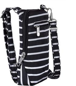 img 2 attached to 🔒 Secure Your Travels with Travelon Anti-Theft Classic Light Mini Crossbody Bag - Black with White Stripe