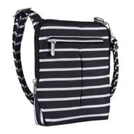 🔒 secure your travels with travelon anti-theft classic light mini crossbody bag - black with white stripe logo