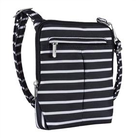 img 4 attached to 🔒 Secure Your Travels with Travelon Anti-Theft Classic Light Mini Crossbody Bag - Black with White Stripe