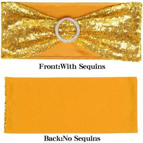 img 2 attached to Add Glamour to Your Wedding with Desirable Life Pack of 50 Gold Sequin Chair Sashes - Elegant Decorative Bows for Romantic Home Chair Cover Sash Decorations