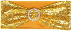 img 3 attached to Add Glamour to Your Wedding with Desirable Life Pack of 50 Gold Sequin Chair Sashes - Elegant Decorative Bows for Romantic Home Chair Cover Sash Decorations