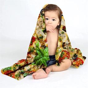 img 3 attached to 🍕 BROSHAN Funny Throw Blanket for Kids, Realistic Food Plush Bed Blankets Colorful 47'' Diameter, Soft Cozy Fleece Pizza Blanket for Sofa, Bed, and Travel - 300GSM