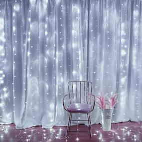 img 2 attached to 🌟 Cool White Fairy Lights Curtain - USB/Battery Powered, Remote Controlled String Lights for Wall Party Christmas Indoor Outdoor Decor (7.87Ft x 5.9Ft)