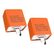 🏍️ yokellmux motorcycle led indicator flasher relay 2-pin 12v electronic, adjustable speed, 2-pack (orange) logo