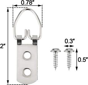 img 3 attached to 🖼️ ANCIRS 50 Pack Heavy Duty D-Ring Picture Hangers - 50 lbs Double Hole Hooks for Home Decoration and Picture Frames - Complete Steel Hanging Kit