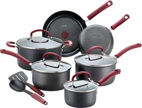 img 4 attached to 🍳 Набор посуды T-fal Ultimate Hard Anodized Nonstick Cookware - 12 предметов, красный | Можно мыть в посудомоечной машине и долговечное качество