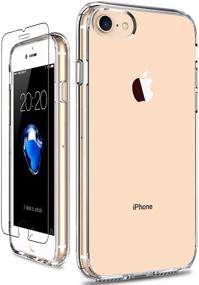 img 4 attached to Прозрачный защитный чехол GiiKa для iPhone SE 2020, iPhone 8 и iPhone 7 с защитным экраном - ударопрочный чехол из прочного ПК для девочек и женщин - тонкий чехол с бампером из ТПУ для iPhone 8/7