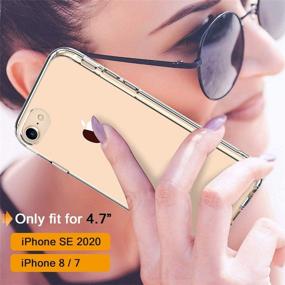 img 3 attached to GiiKa Clear Protective Case for iPhone SE 2020, iPhone 8, and iPhone 7 with Screen Protector - Shockproof Hard PC Case for Girls and Women - Slim TPU Bumper Cover Phone Case for iPhone 8/7