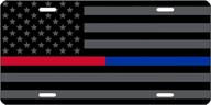 🔵 тонкая флаговая лицензионная табличка thin blue red line lives matter: покажите свою поддержку полицейским и пожарным с этим уникальным подарочным автомобильным тегом vanity. логотип