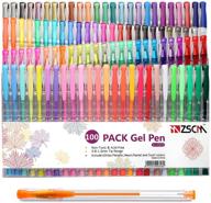 🎨 100 color glitter gel pens set with extra ink, neon sparkle art markers for kids drawing, adult coloring books, bullet journaling, crafts, scrapbooks - perfect women's gift logo