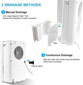 img 2 attached to 🌬️ Efficient 3000 Sq. Ft Dehumidifier: Perfect for Home and Basements, Continuous Drainage, Versatile Dehumidifiers for Large Room with Drain Hose