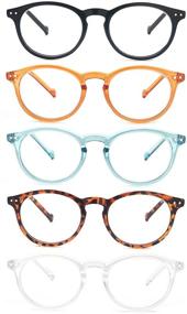 img 3 attached to 👓 5-Pack Women's Classic Readers Glasses - Round/Oval Shape, Lightweight, Comfortable, Spring Hinge with 5 Cases
