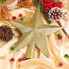 img 1 attached to 🌟 URATOT Glittered Christmas Star Tree Topper: Shatterproof Ornament for Holiday Tree Decoration