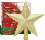 🌟 uratot glittered christmas star tree topper: shatterproof ornament for holiday tree decoration logo